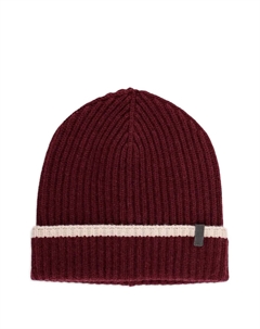 Шапка-бини с ребристой вязкой, красный Brunello cucinelli