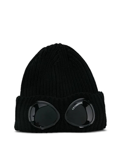 Шапка бини в рубчик с линзами, черный C.p. company