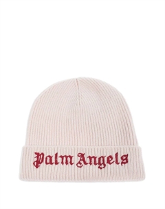 Шапка бини в рубчик с вышитым логотипом, розовый Palm angels kids