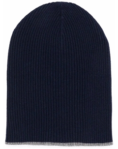 Кашемировая шапка бини в рубчик, синий Brunello cucinelli