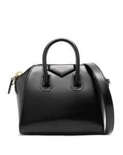 Мини-сумка-шоппер Antigona из лакированной кожи с верхней ручкой, черный Givenchy