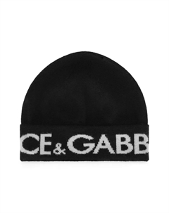 Шапка бини с жаккардовым логотипом, черный Dolce & gabbana kids