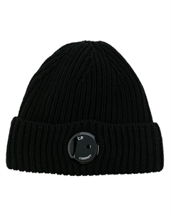 Шерстяная шапка бини в рубчик, черный C.p. company