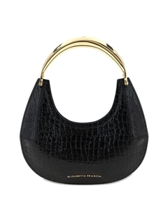 Сумка через плечо в форме полумесяца с принтом крокодила, черный Elisabetta franchi