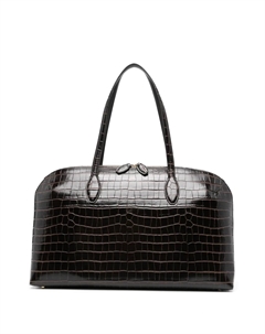 Сумка-тоут с тиснением под кожу крокодила TOTEME, коричневый Toteme