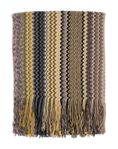 Шарф с бахромой и узором зигзаг, черный Missoni