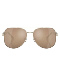 Солнцезащитные очки-пилоты с зеркальными линзами, золотой Michael kors