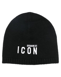 Ребристая шапка с вышивкой Be Icon, черный Dsquared2