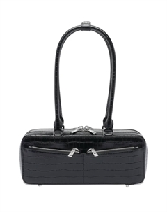 Сумка через плечо с эффектом крокодила, черный Self-portrait