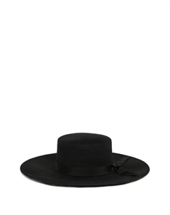 Шерстяная шляпа Gaucho с бантом, черный Alanui