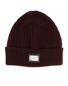 Шапка бини в рубчик с логотипом, фиолетовый Dolce&gabbana