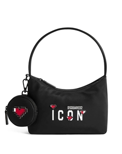 Сумка-шоппер с принтом в виде сердца, черный Dsquared2