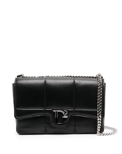 Стеганая сумка через плечо с логотипом, черный Dsquared2