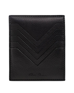 Кожаный картхолдер с шевронным узором, черный Rick owens