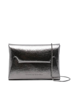 Клатч с металлическим клапаном, черный Brunello cucinelli