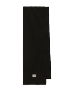 Шарф в рубчик с логотипом DG, черный Dolce & gabbana kids