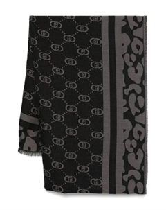Шарф с монограммой, черный Liu jo