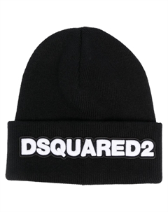 Шерстяная шапка бини с нашивкой-логотипом, черный Dsquared2