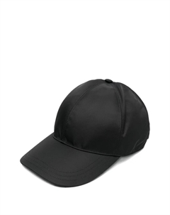 Бейсболка с закругленным козырьком и треугольным логотипом, черный Prada