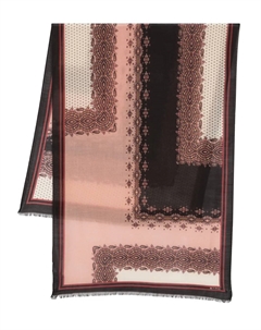 Шарф с бахромой и принтом пейсли, черный Etro