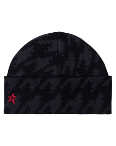 Шапка бини в ломаную клетку, черный Perfect moment