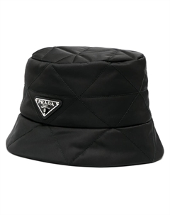 Стеганая панама из переработанного материала, черный Prada