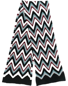 Шерстяной шарф с узором шеврон, черный Missoni