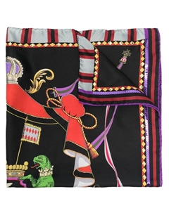 Шарф крупной вязки с вышитым логотипом, черный Etro