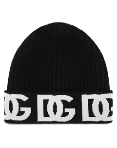 Шапка бини с жаккардовым логотипом, черный Dolce&gabbana
