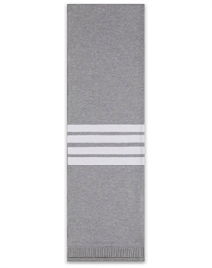 Шарф в рубчик с полосками 4-Bar, серый Thom browne