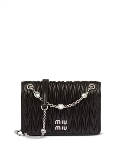 Стеганая сумка через плечо, черный Miu miu