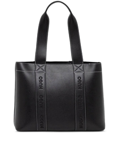 Сумка-тоут с вышитым логотипом, черный Hugo