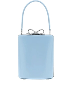 Сумка-тоут с бантом из страз, синий Self-portrait