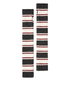 Полосатые перчатки-митенки, серый Alanui