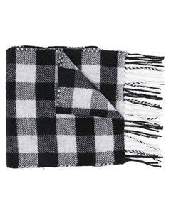Клетчатый шарф с бахромой, черный Woolrich