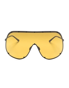 Солнцезащитные очки Shield Temple в массивной оправе, черный Rick owens