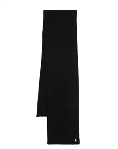 Шарф Polo Pony фактурной вязки, черный Polo ralph lauren