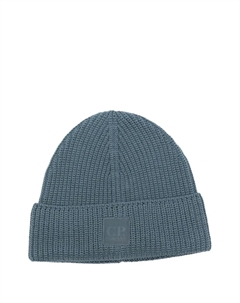 Ребристая шапка с логотипом, синий C.p. company