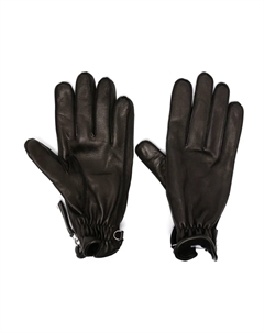 Кожаные перчатки с нашивкой-логотипом, черный Dsquared2