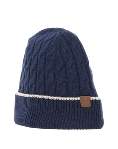 Шапка бини фактурной вязки, синий Eleventy