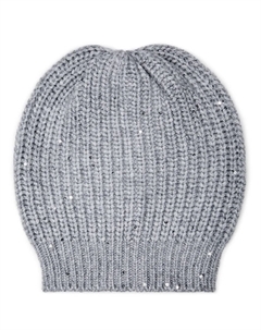 Шапка бини в рубчик, серый Brunello cucinelli