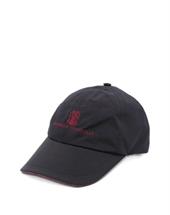 Бейсболка с вышитым логотипом, синий Brunello cucinelli