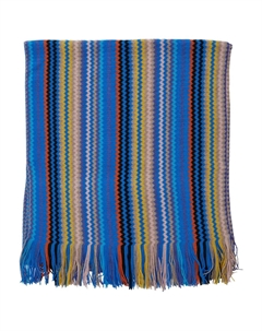 Шарф с узором зигзаг, синий Missoni