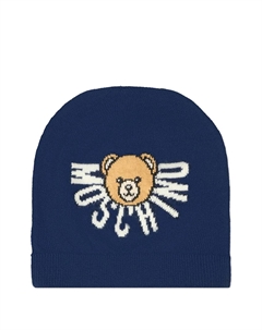 Шапочка с логотипом teddy, синий Moschino kids