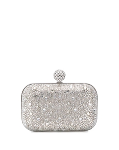 Клатч Cloud с кристаллами, серебяный Jimmy choo
