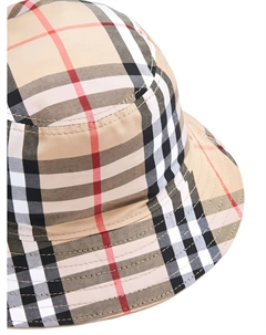 Шляпа-ведро в клетку с вышивкой, нейтральный Burberry kids
