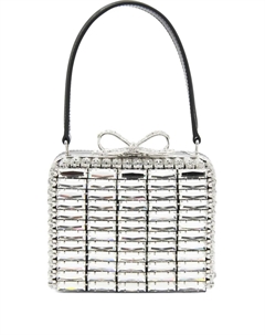 Сумка на плечо с кристаллами, серебяный Self-portrait