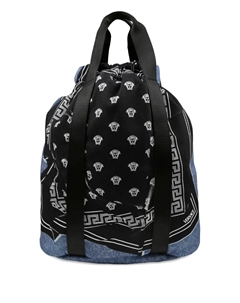 Рюкзак с узором Medusa, черный Versace kids