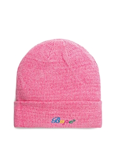 Шапка бини в рубчик с вышивкой, розовый A bathing ape®