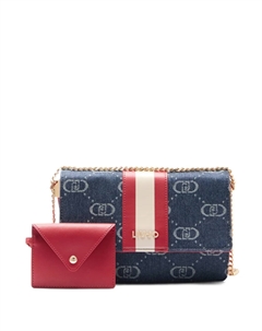 Жаккардовая сумка через плечо, синий Liu jo